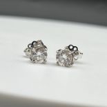 18ct white gold single stone diamond stud earrings