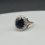 9ct Yellow Gold Sapphire & Diamond Ring