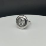 18ct White Gold Floating Triple Circle Design Ring