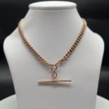 9ct rose gold albert chain