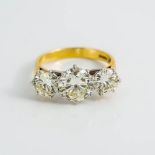 18ct yellow gold trilogy diamond ring