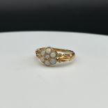 18ct yellow gold victorian opal and diamond ring
