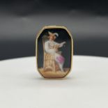 Antique brooch miniature portrait