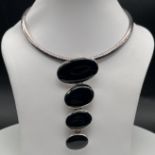 Large silver designer necklace