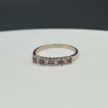 9ct yellow gold ruby and diamond eternity ring