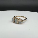 9ct yellow gold 3 stone opal ring