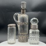 A selection of antique silver glass ware