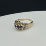 18ct Yellow Gold Sapphire & Diamond Ring