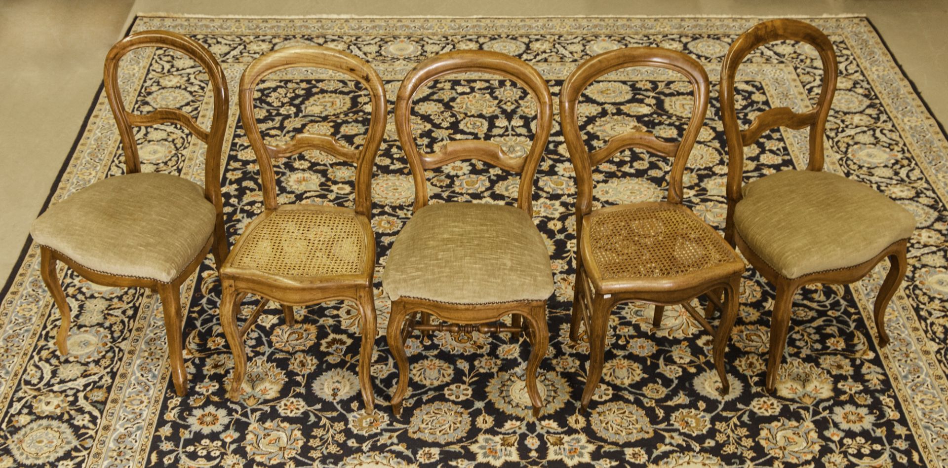 5 Salonstühle, deutsch, um 1860-80 - Bild 2 aus 2