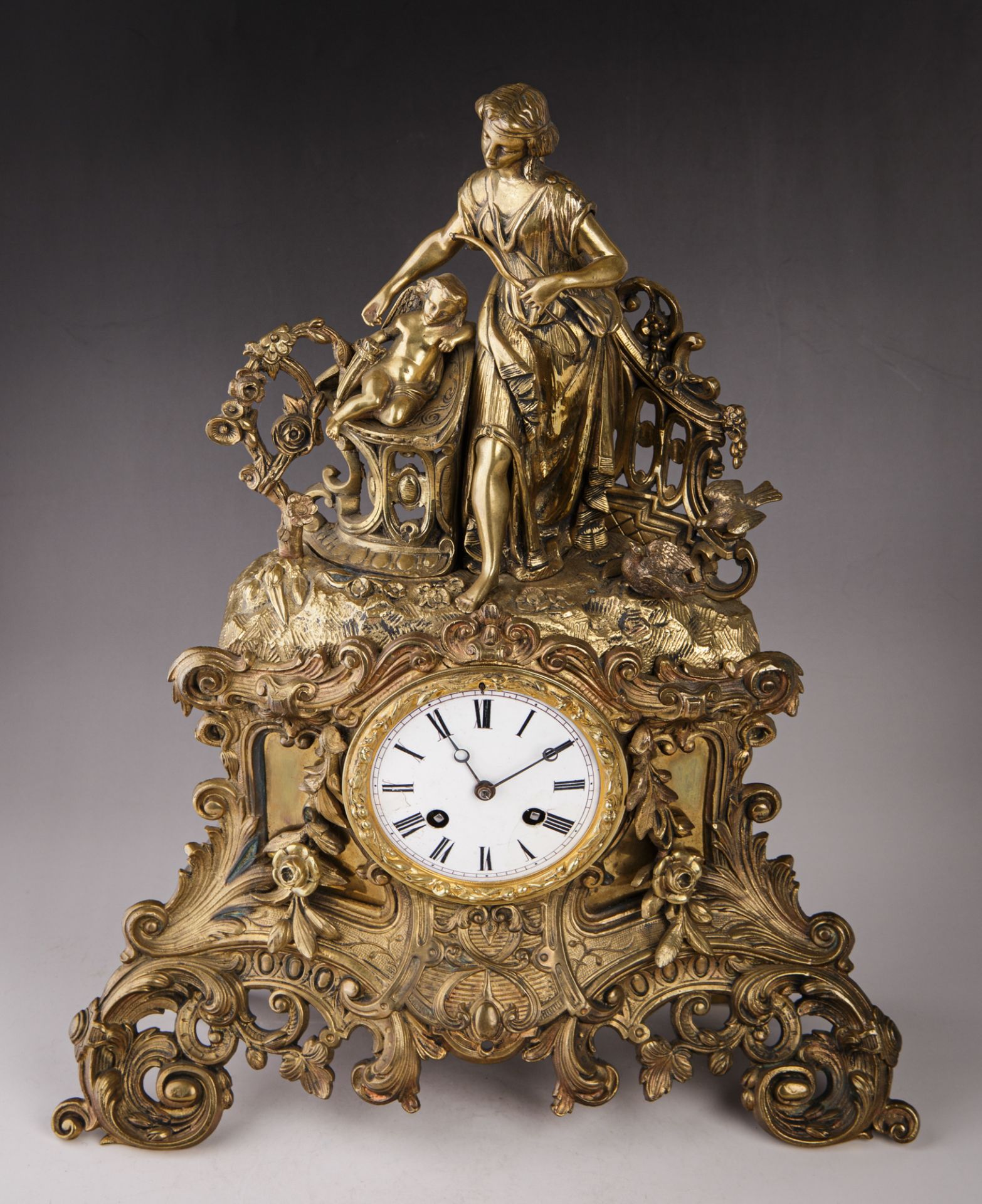 Französische Pendule, Venus und Amor, um 1880-1900