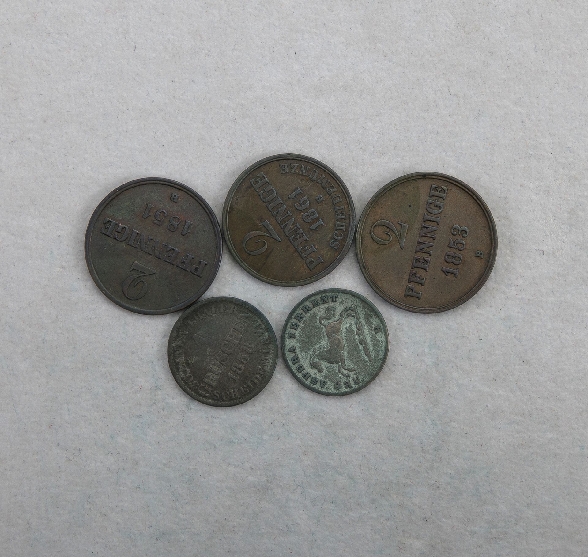5 Kleinmünzen, Königreich Hannover, Mitte 19. Jh.