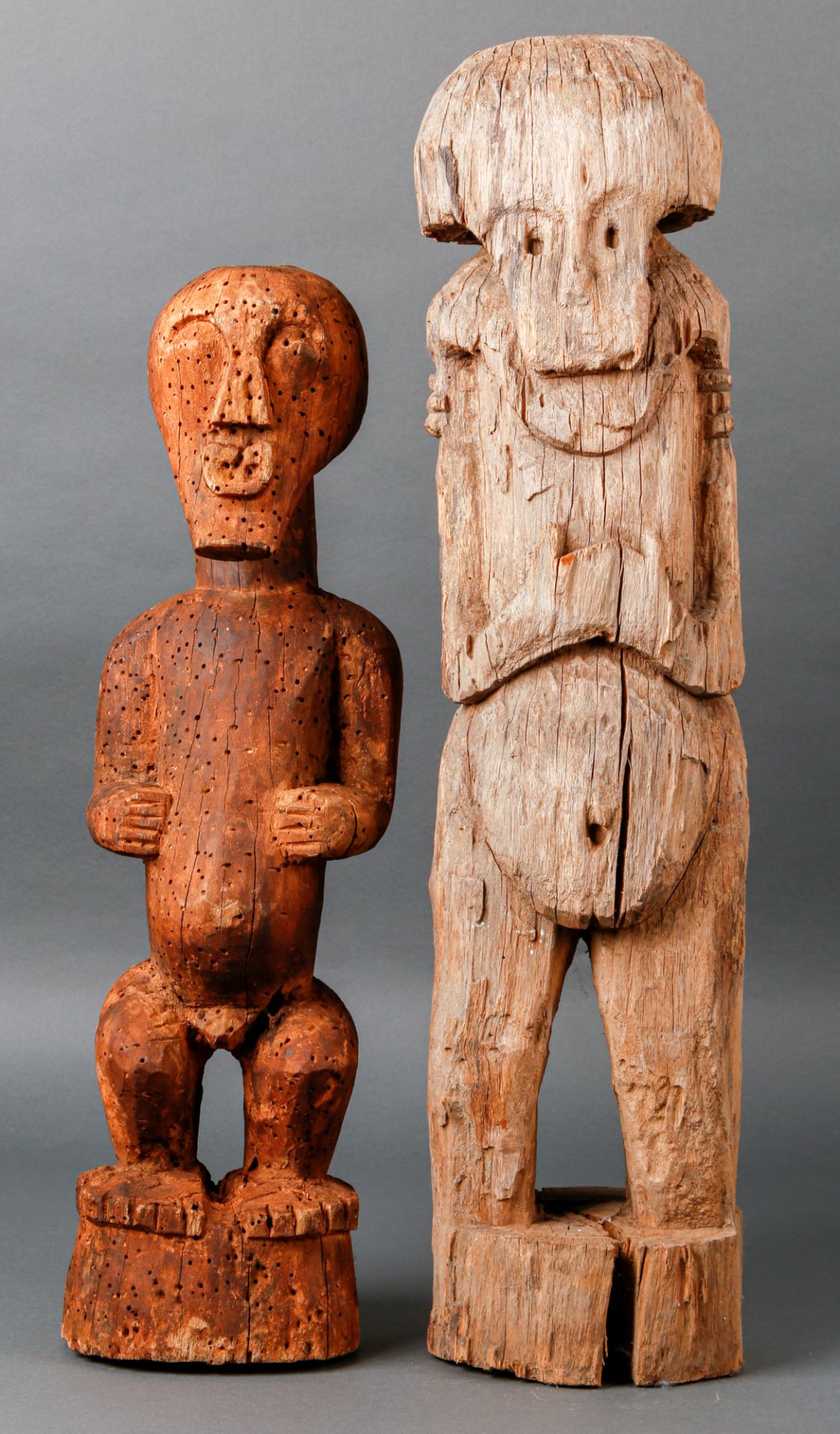Zwei Ahnenfiguren, Songye, Hemba, Kusu (Kongo), 20. Jh.