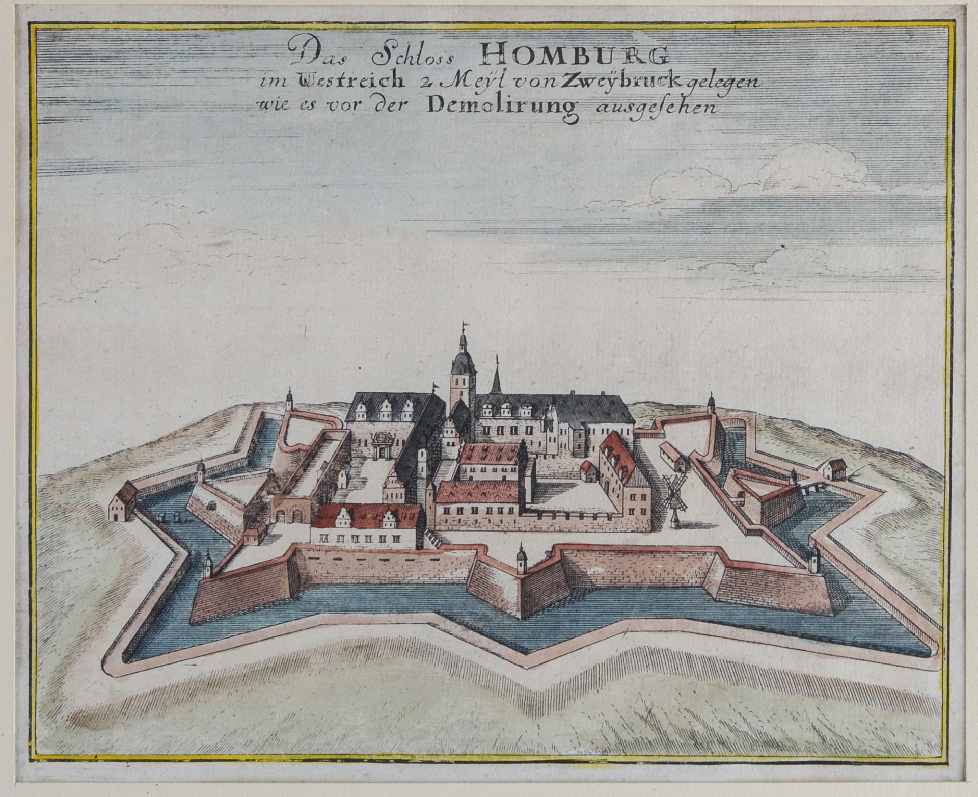 2 Kupferstiche Schloss Homburg ('Hombourg-la-Forteresse') - Bild 3 aus 3