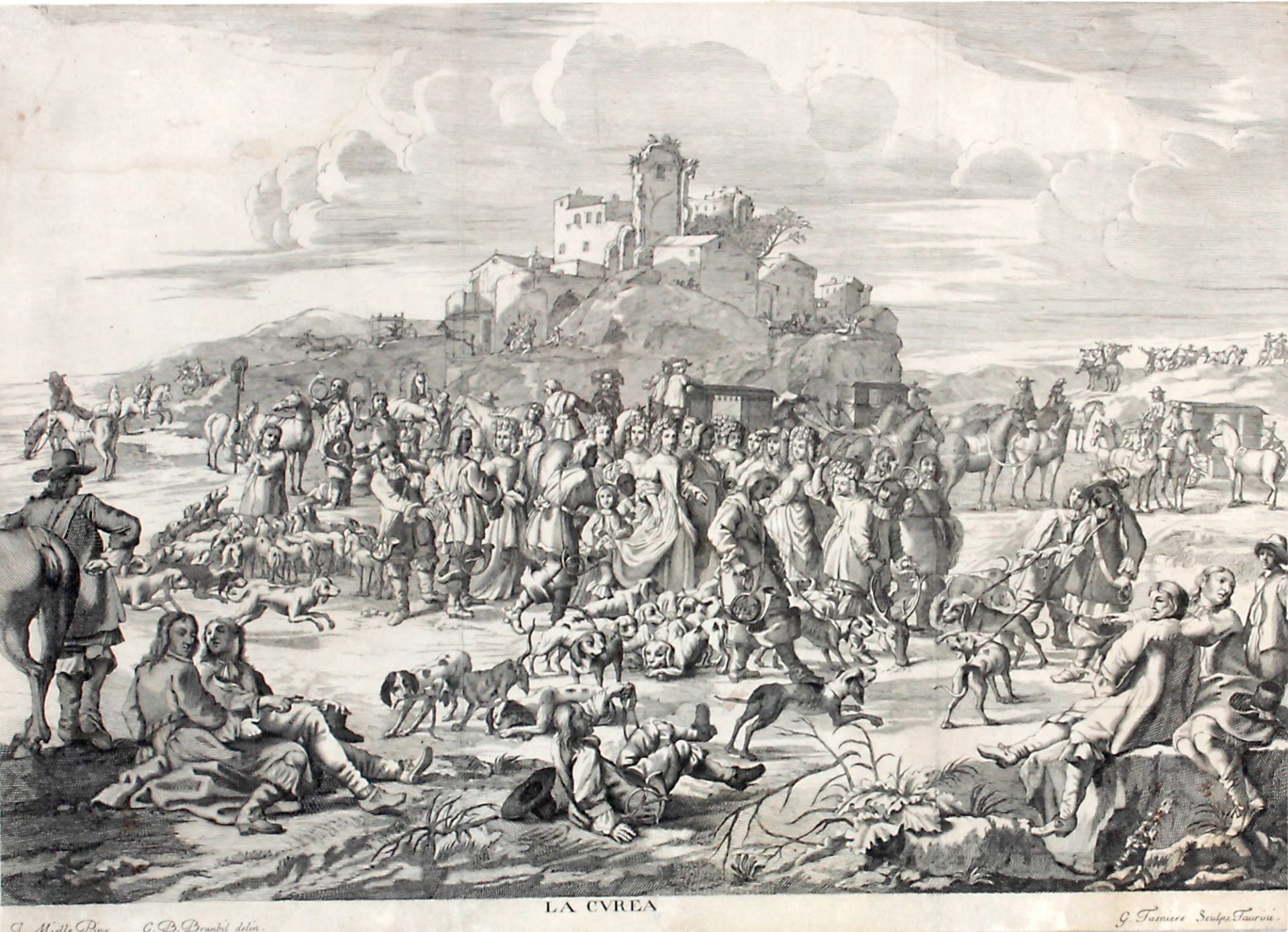 'La Curea', Original-Kupferstich von Georges Tasnière (1632-1704)