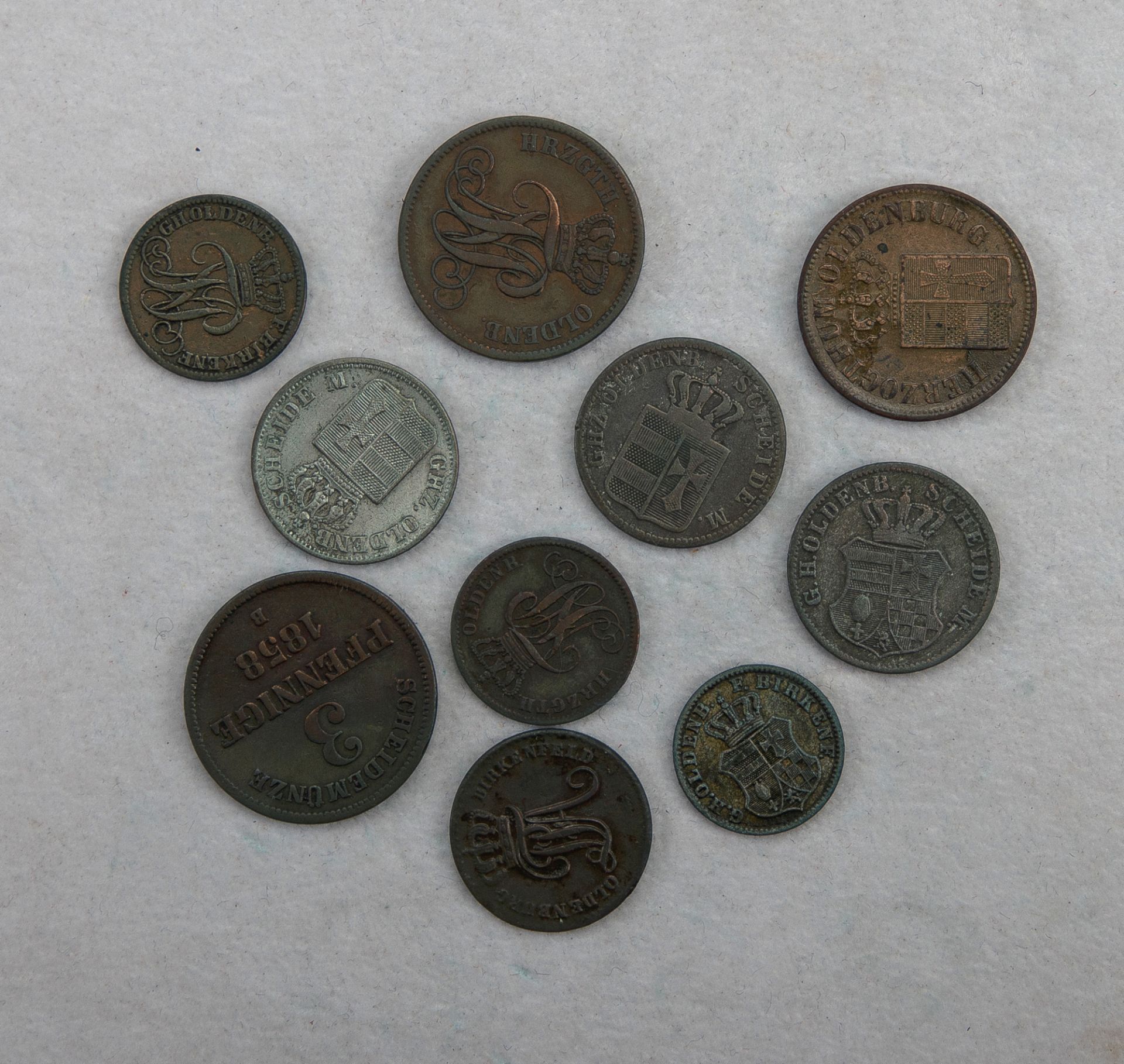 10 Kleinmünzen, Ghzgt./Hzgt. Oldenburg, Oldenburg-Birkenfeld