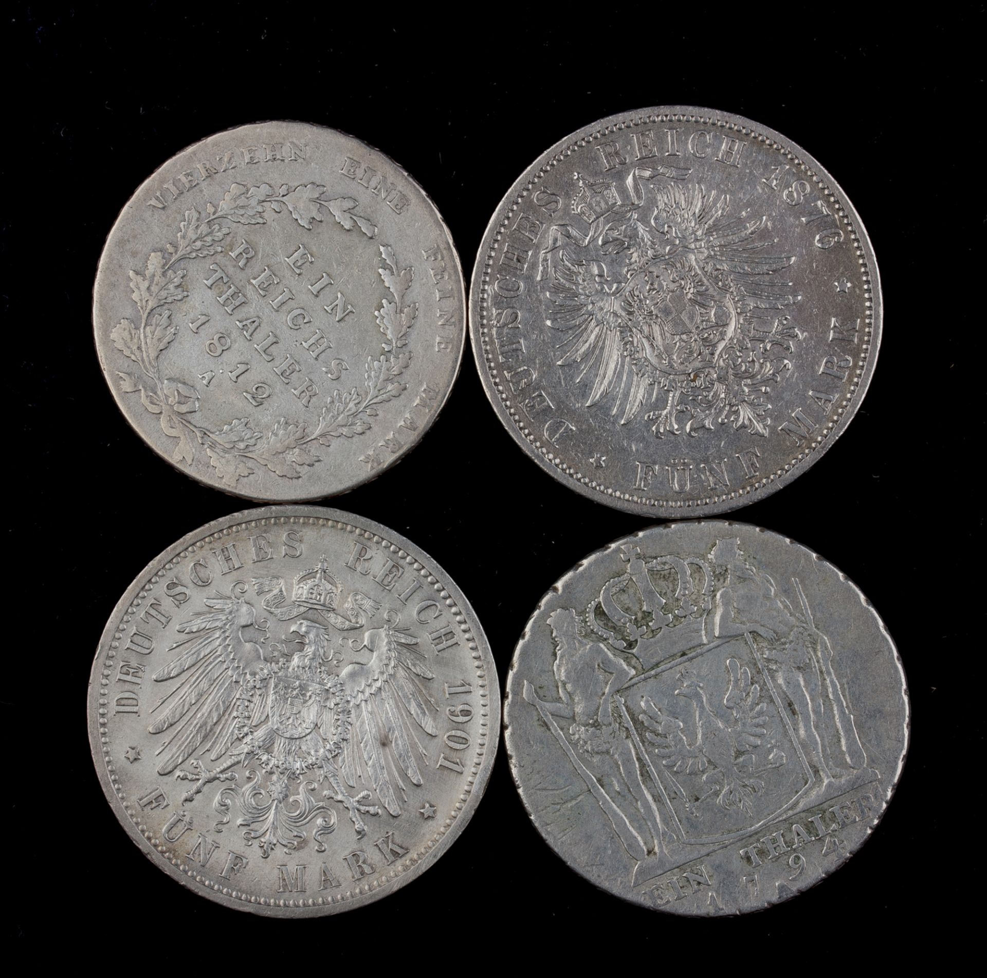 Zwei preußische Taler und zwei 5-Mark-Silbermünzen - Image 2 of 2