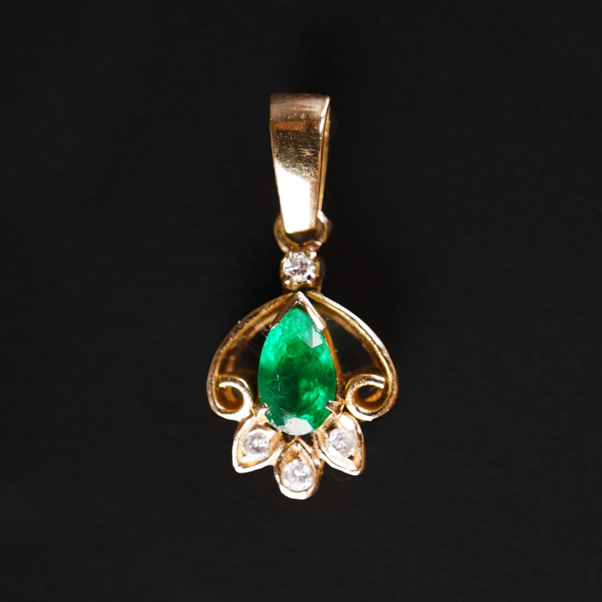 Anhänger mit Smaragd und Diamanten, GG 585 - Image 3 of 3