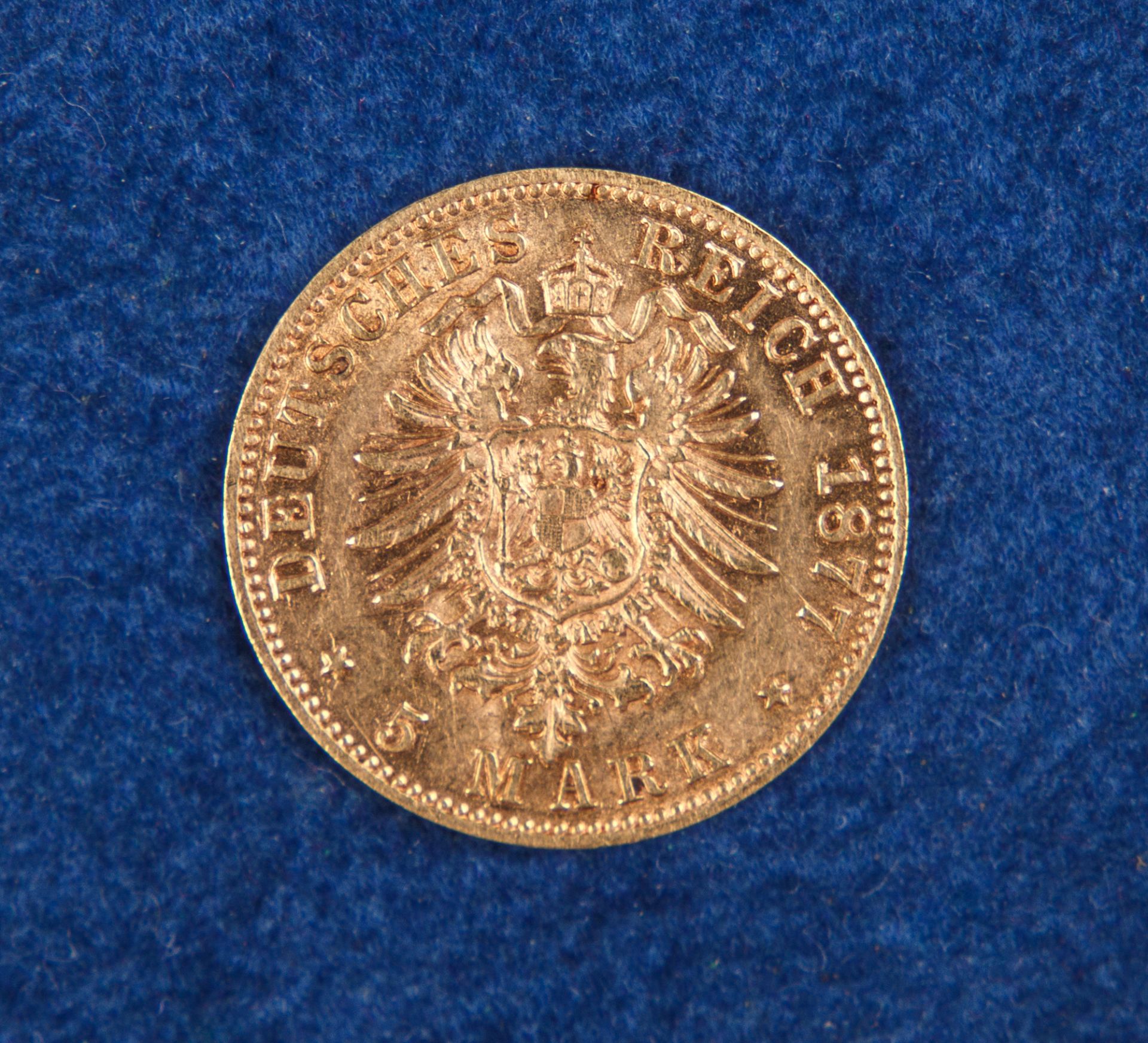 Goldmünze, 5 Mark, 1877 C, Wilhelm I., Preußen - Bild 2 aus 2