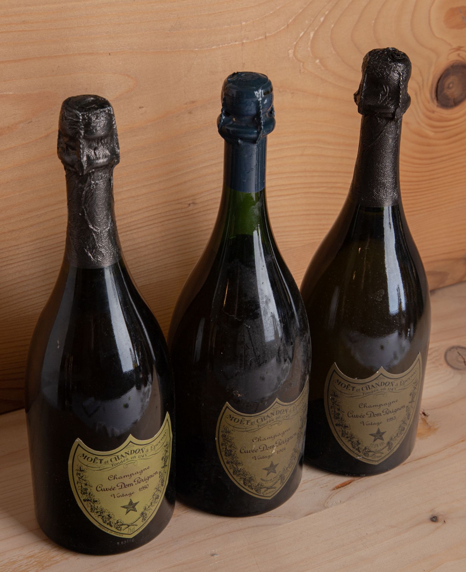 3 Flaschen Champagner Moét et Chandon à Epernay Cuvée Dom Pérignon 1964, 1980 und 1983 - Image 3 of 3