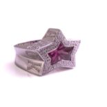 A Stephen Webster 'Rock Star' ring set with pink tourmaline, in white metal stamped 18ct, set with