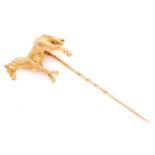 Georg Jensen - a novelty horse stick pin in 9ct yellow gold, consisting of a realistically carved