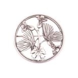 Georg Jensen - a butterfly brooch, fitted with hinged pin-stem and roll-over safety catch,