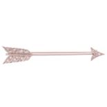 A diamond bar brooch in the form of an arrow, the point and fletching encrusted with single-cut