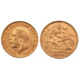 A George V half sovereign, dated 1911.