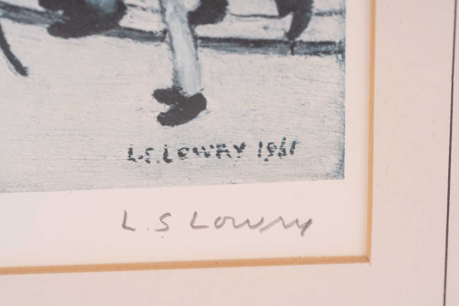 L S Lowry (1887 - 1976), Level Crossing, signed in pencil and blind stamp, offset lithograph ( - Image 2 of 8