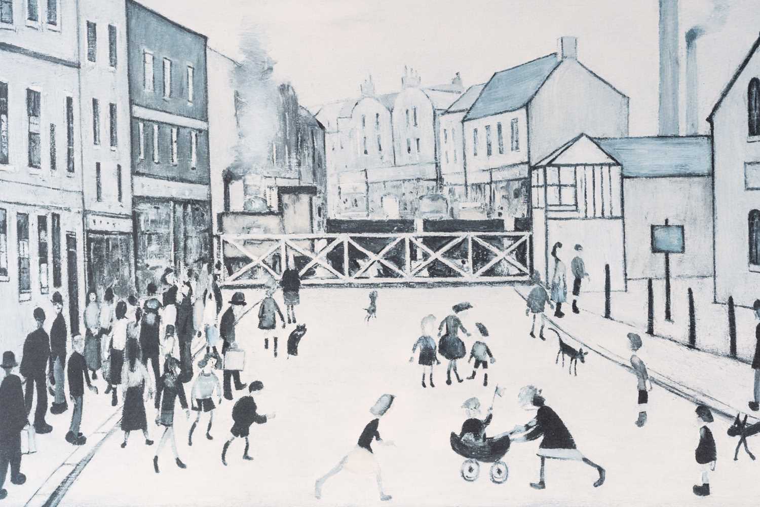 L S Lowry (1887 - 1976), Level Crossing, signed in pencil and blind stamp, offset lithograph ( - Image 5 of 8
