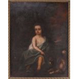 Early 18th-century British school, a portrait of a child and spaniel, oil on canvas, 103 cm x 80