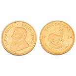 A 1oz 22ct gold South Africa Krugerrand, 1974Very, very light surface marks to both sides. Almost