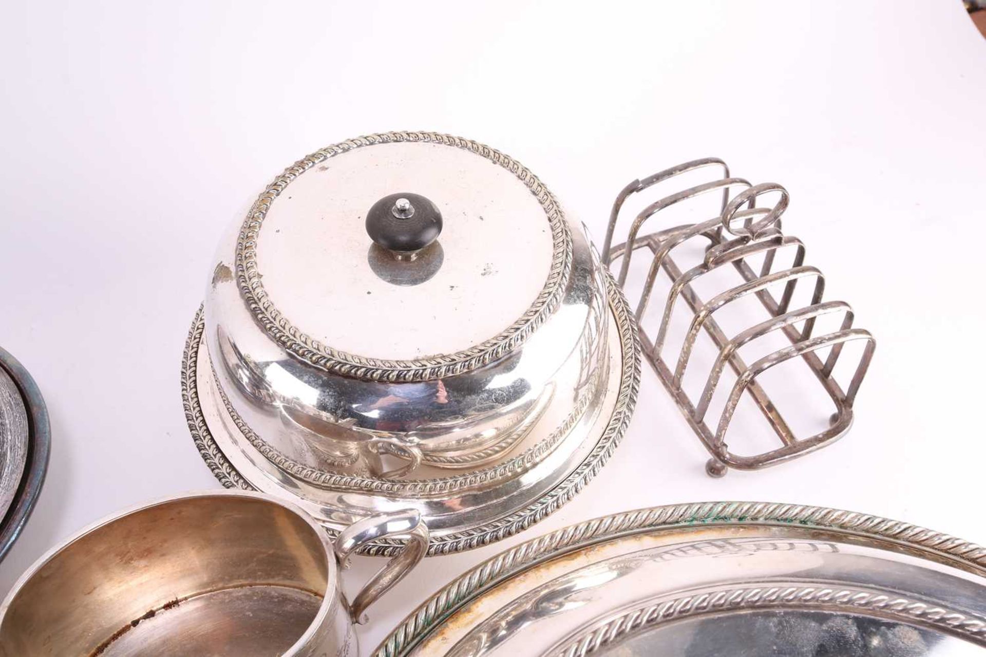 A quantity of silver plate including a three piece tea set in late 18th century style, by - Image 2 of 10