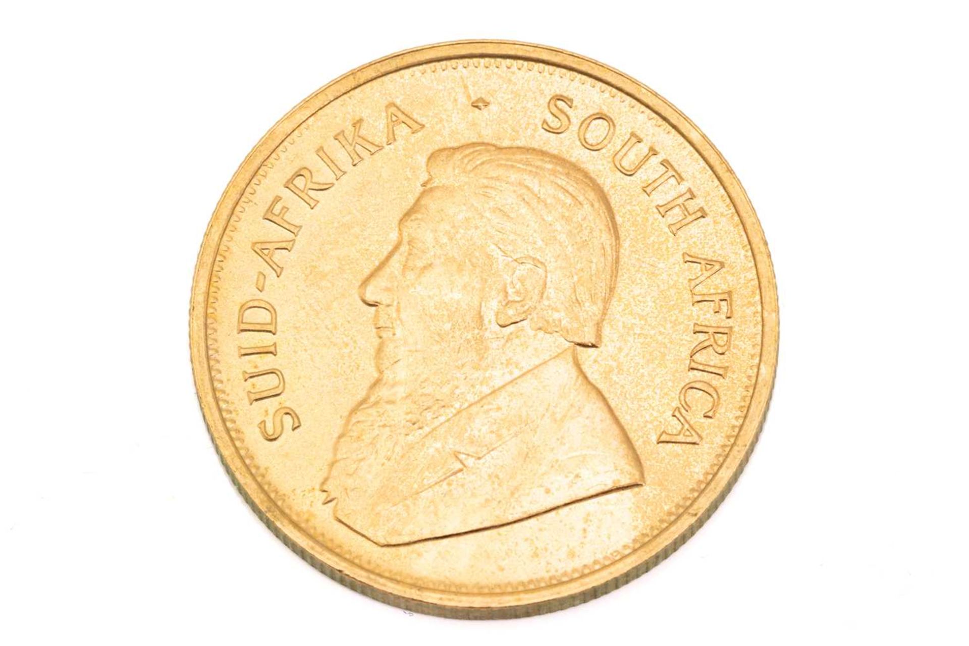 A 1oz 22ct gold South Africa Krugerrand, 1974No obvious faults visible. Almost UNC. - Image 2 of 3