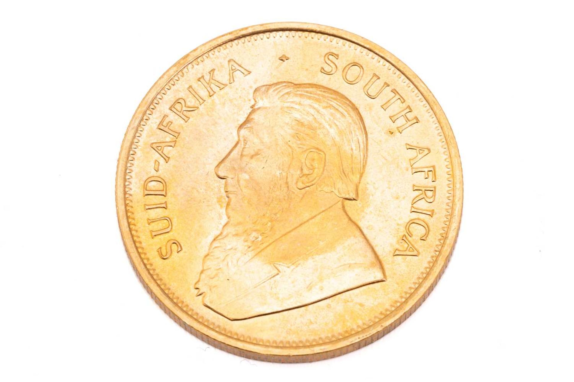 A 1oz 22ct gold South Africa Krugerrand, 1974Obv: some toned spots and light surface marks. Rev: - Image 2 of 3