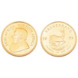 A 1oz 22ct gold South Africa Krugerrand, 1975Almost UNC.