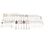 A small quantity of mixed flatware including teaspoons, condiment spoons and other flatware;