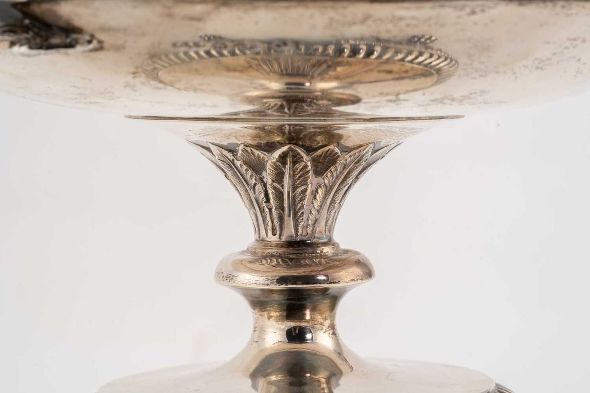 A large George V silver pedestal bowl, Sheffield 1933 by James Dixon & Sons, the twin-handles formed - Image 9 of 14