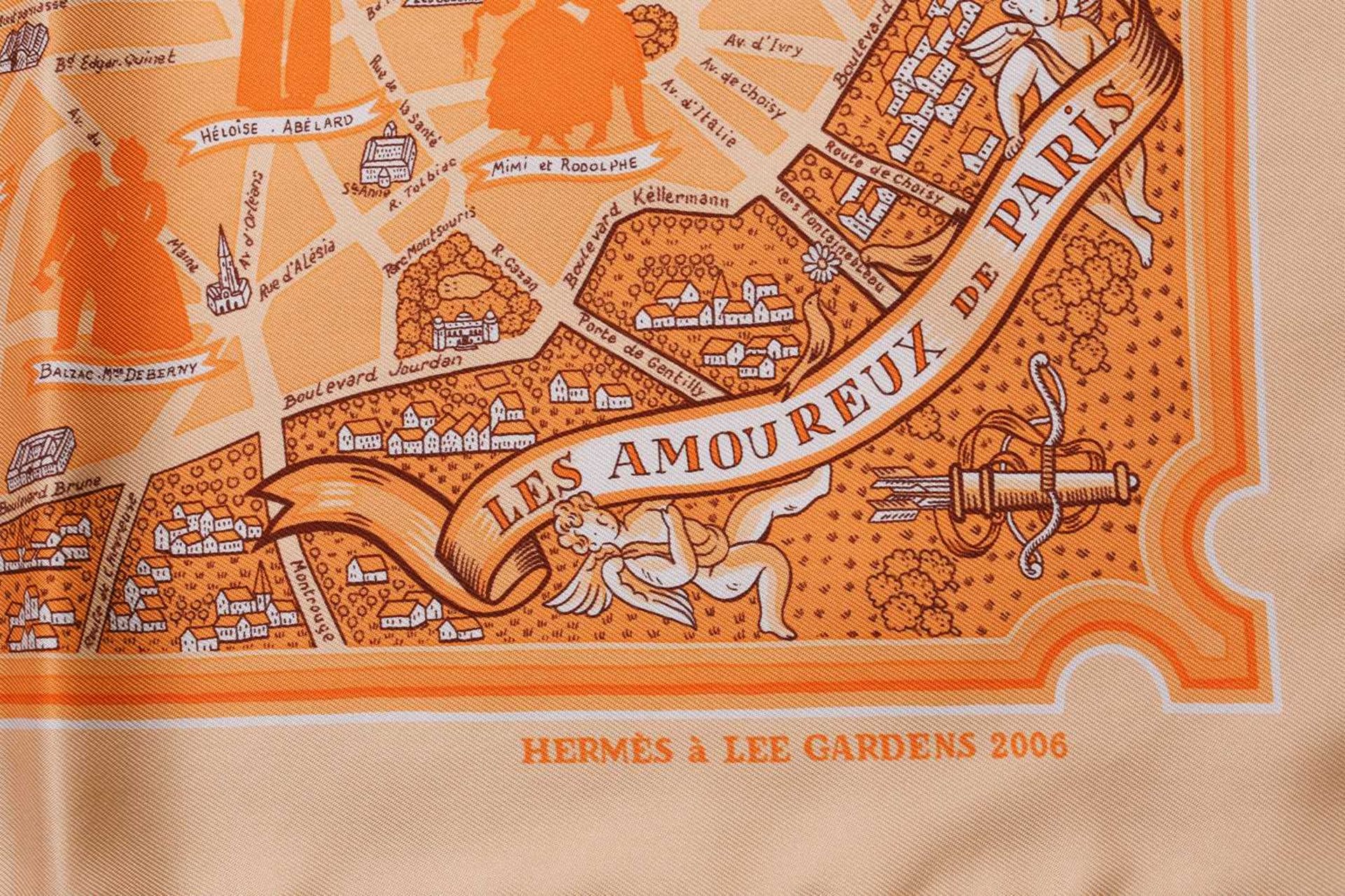 Two Hermes silk scarves; Les Amoreux de Paris limited edition to commemorate Hermes reopening the - Image 14 of 17