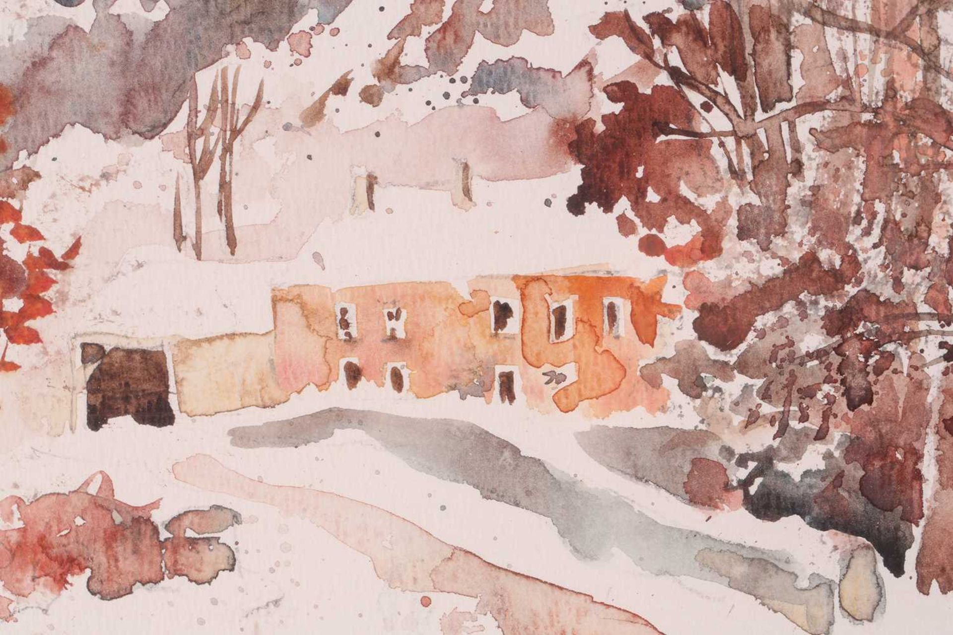 George Hosotte (b 1936 French), Neige à Saint Moré, signed and dated 1986, inscribed verso, - Image 3 of 13