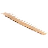 A large antique Sawfish ((Pristis pristis) rostrum 125 cm long x 39 cm wide. CITES Certificate