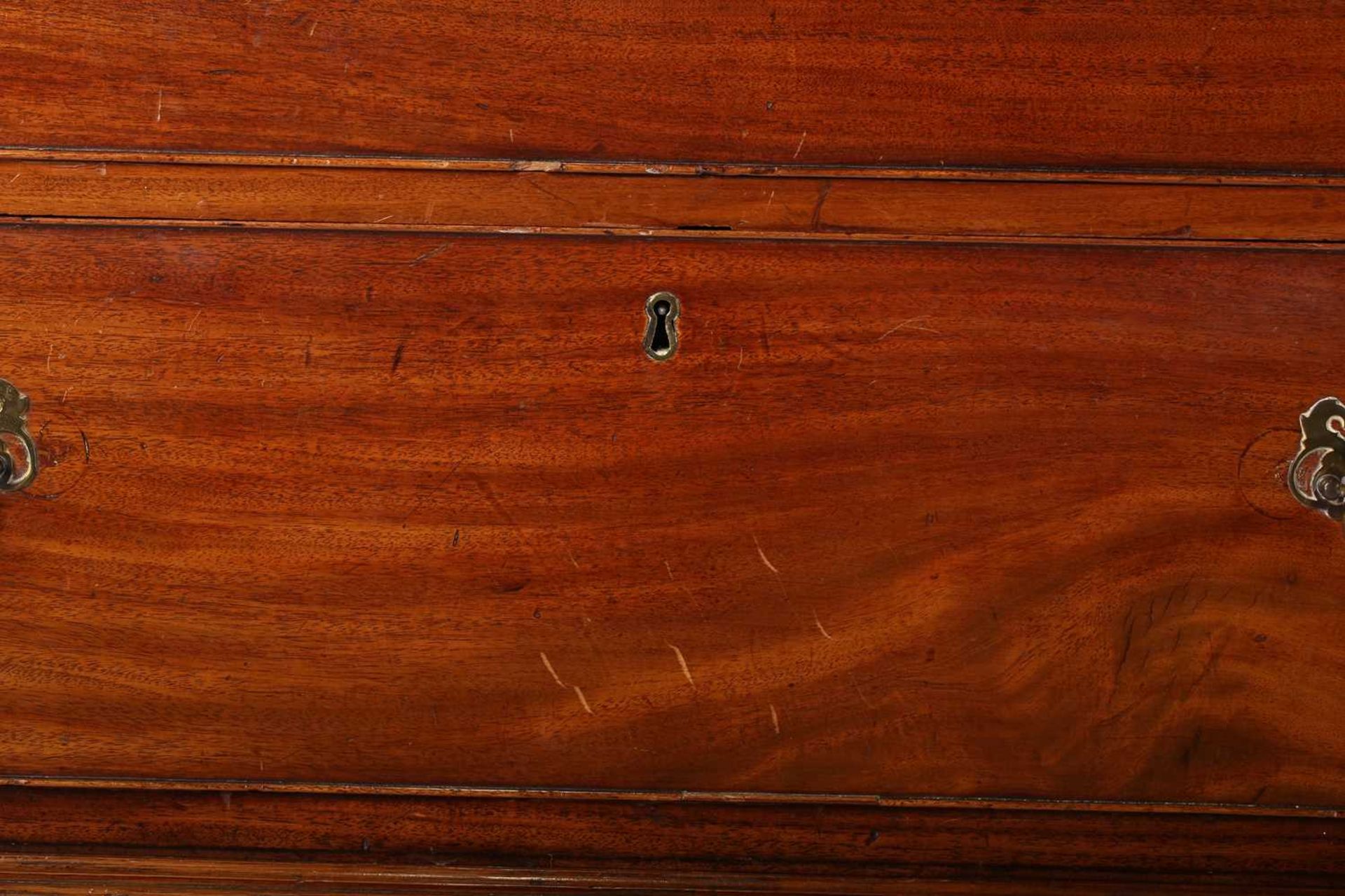 A George III mahogany chest on chest, the upper section with two short over three long drawers and - Image 7 of 8