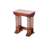 A George III style mahogany quartteto of intersliding tables, 20th century each table with a moulded