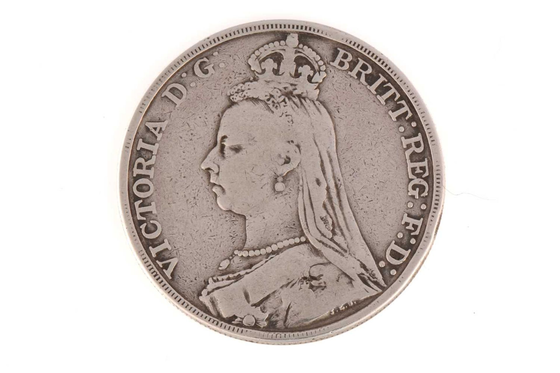 A George V silver proof half crown, 1911, and a Victorian Jubilee head crown, 1889. - Image 4 of 6