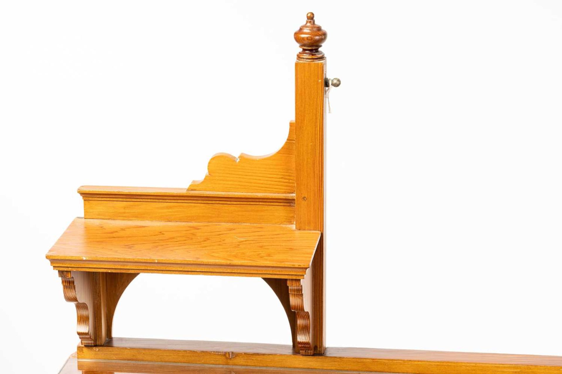 An Edwardian pine? dressing table by Howard & Sons, the swing mirror on shelved supports above a - Image 10 of 19