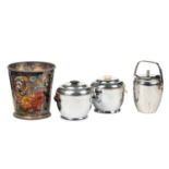 A mid-century Thermos vintage urn form chromium plated ice bucket and cover with Ivorine fittings,