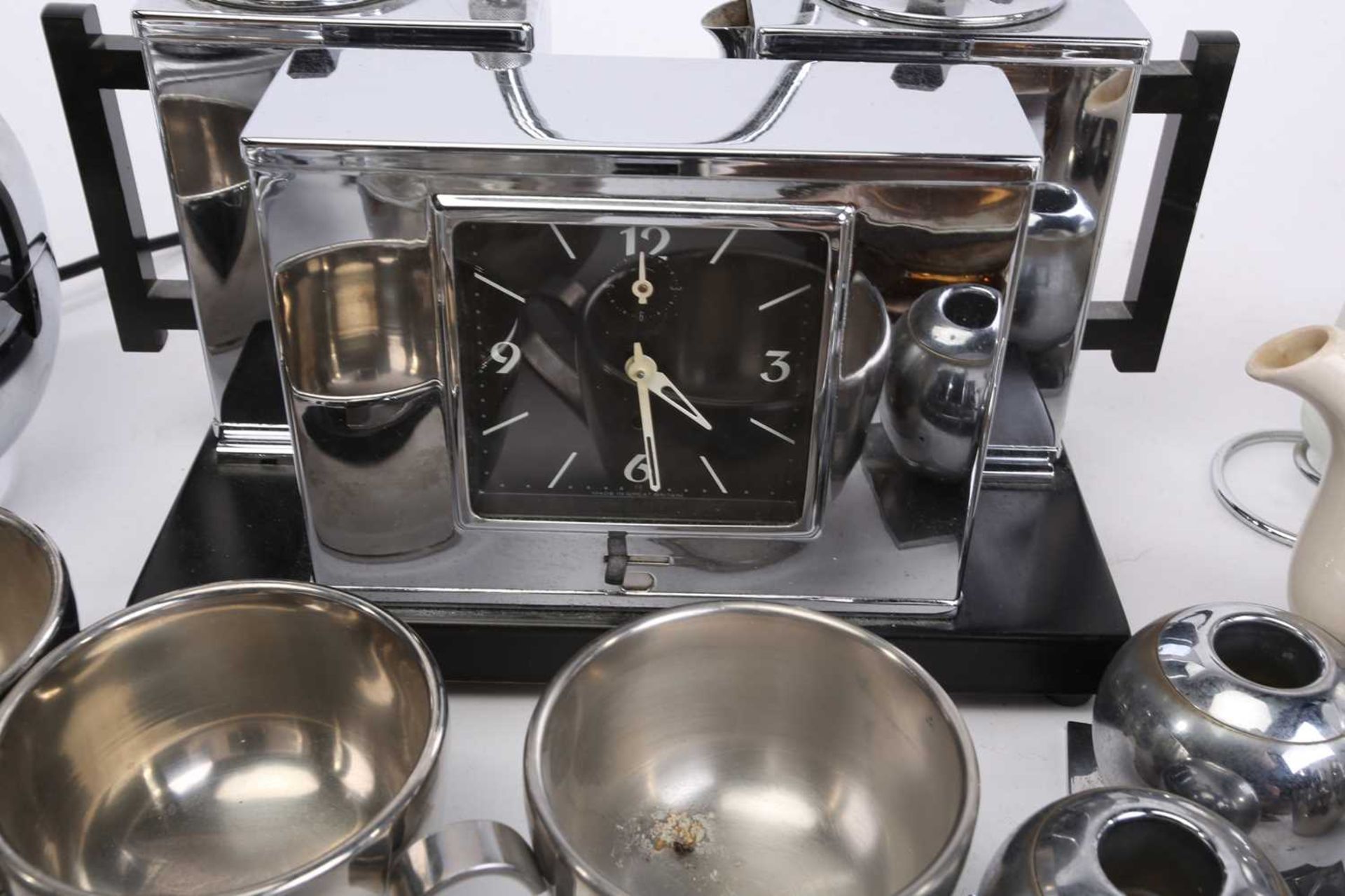 A Hawkins Classic art deco style teasmade, together with a collection of assorted art deco chrome - Image 3 of 11