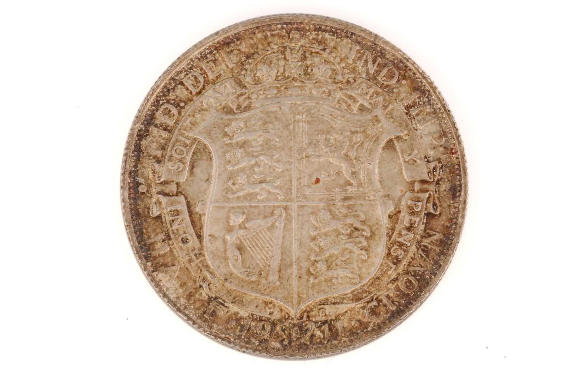 A George V silver proof half crown, 1911, and a Victorian Jubilee head crown, 1889. - Image 2 of 6