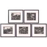 Claire Leighton (1898-1989), a set of five monochrome prints, from 'The Farmer's Year', each circa