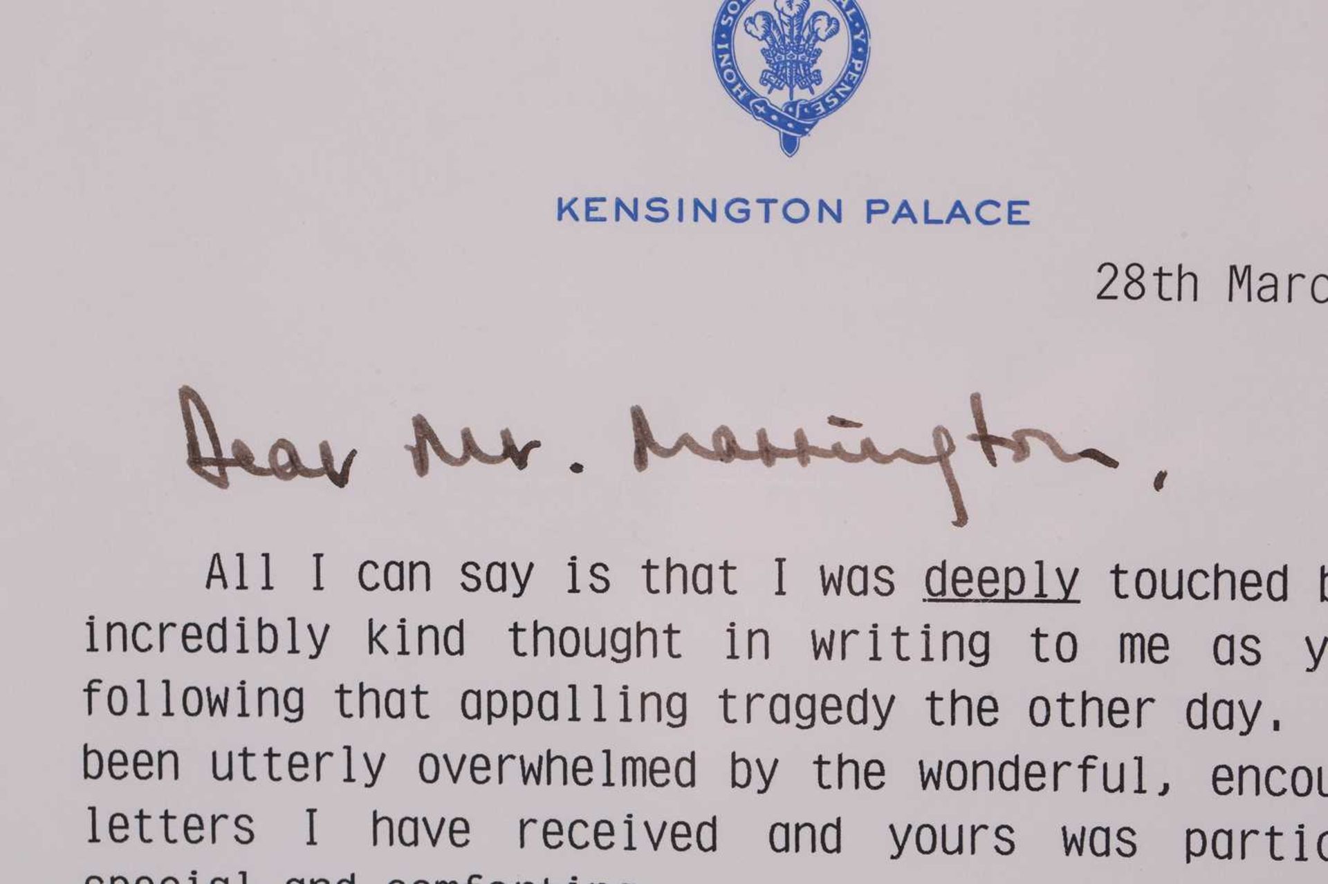 Charles III: a hand-signed letter, written to Robert Marrington thanking him for his condolence - Image 4 of 8